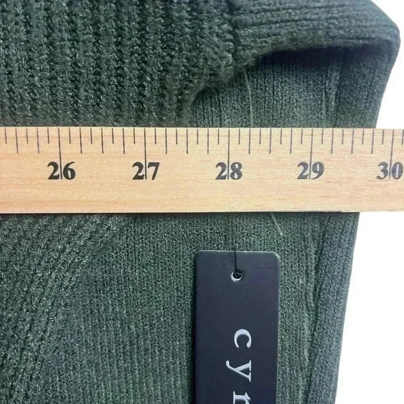 NWT Cyrus Knit Dark Green Pullover Cowl Neck Rayon  Sweater Womens Size Medium - Picture 12 of 14